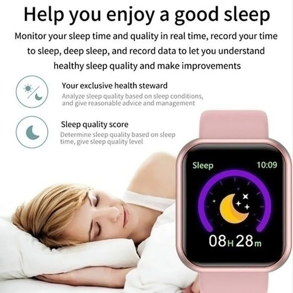 Reloj inteligente para mujeres y hombres, reloj de pulsera con Bluetooth, reproductor de teléfono conectado, música, Fitness, pulsera deportiva, Monitor de sueño, relojes digitales