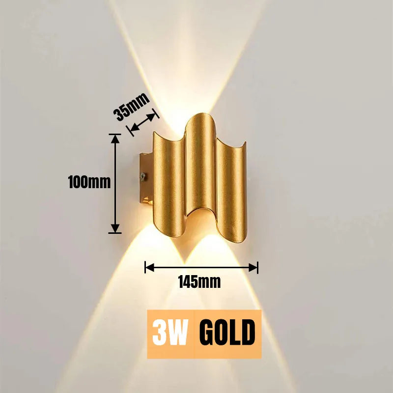 Lámpara de pared Led para exteriores, iluminación luminosa impermeable hacia arriba y hacia abajo, decoración de jardín, AC85-265or, lámparas de pared para sala de estar, porche y exteriores