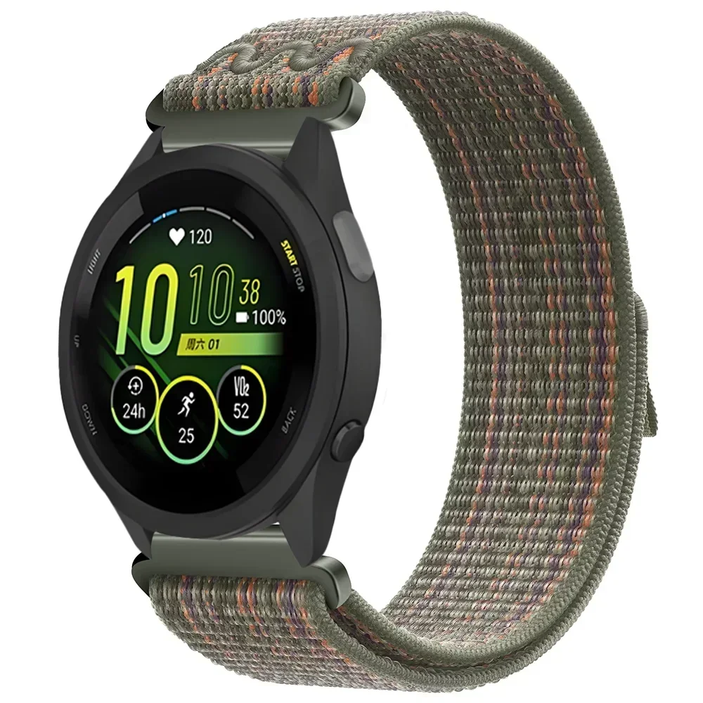 Correa de nailon de 22mm y 20mm para Garmin Forerunner 55 165 265 965 255 955 pulsera de tela Garmin Active 5/Vivoactive 5/Venu 3