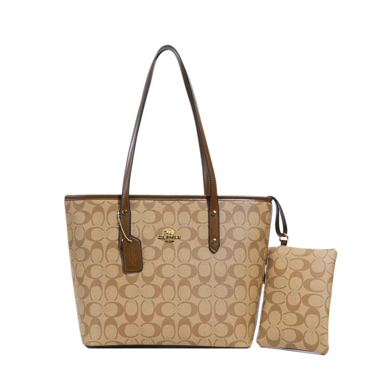 Bolso de Hombro de Diseño de Lujo para Mujer, Gran Capacidad, Práctico Bolso de Mano Diario con Bolsillos, Resistente, con Letras de Marca, Estilo Casual