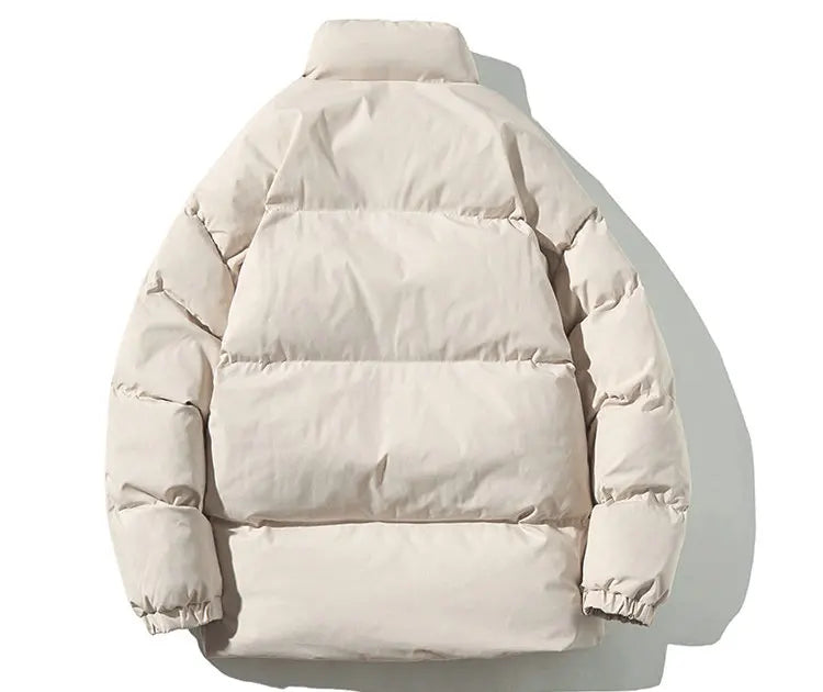 Ropa de calle Harajuku abrigo de invierno cálido para hombre Parka informal de Color sólido con cuello levantado chaqueta de invierno de gran tamaño para mujer