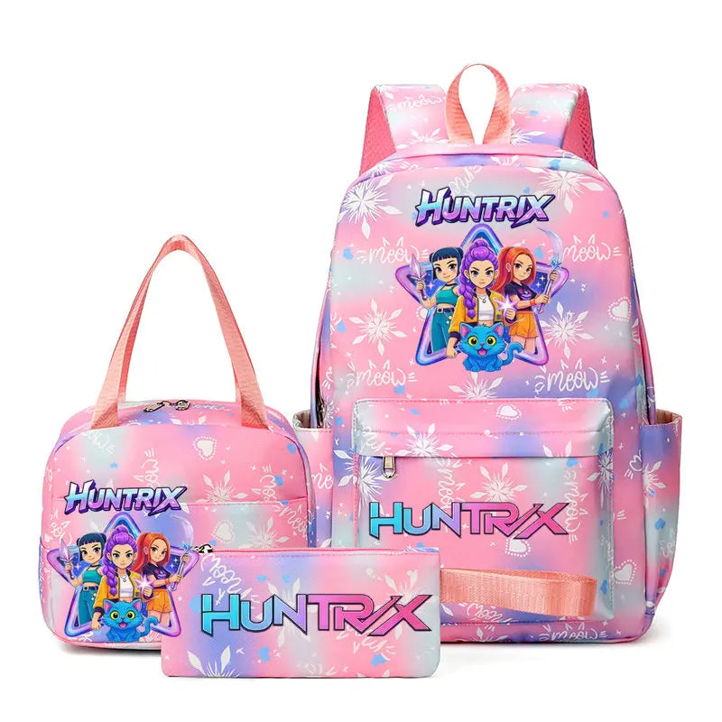 Mochila escolar KPop Demon Hunters, juego de 3 piezas, bolsa de almuerzo, estuche para lápices, regalo de regreso a la escuela para niñas, mochila de ocio, bolsas de viaje para adolescentes