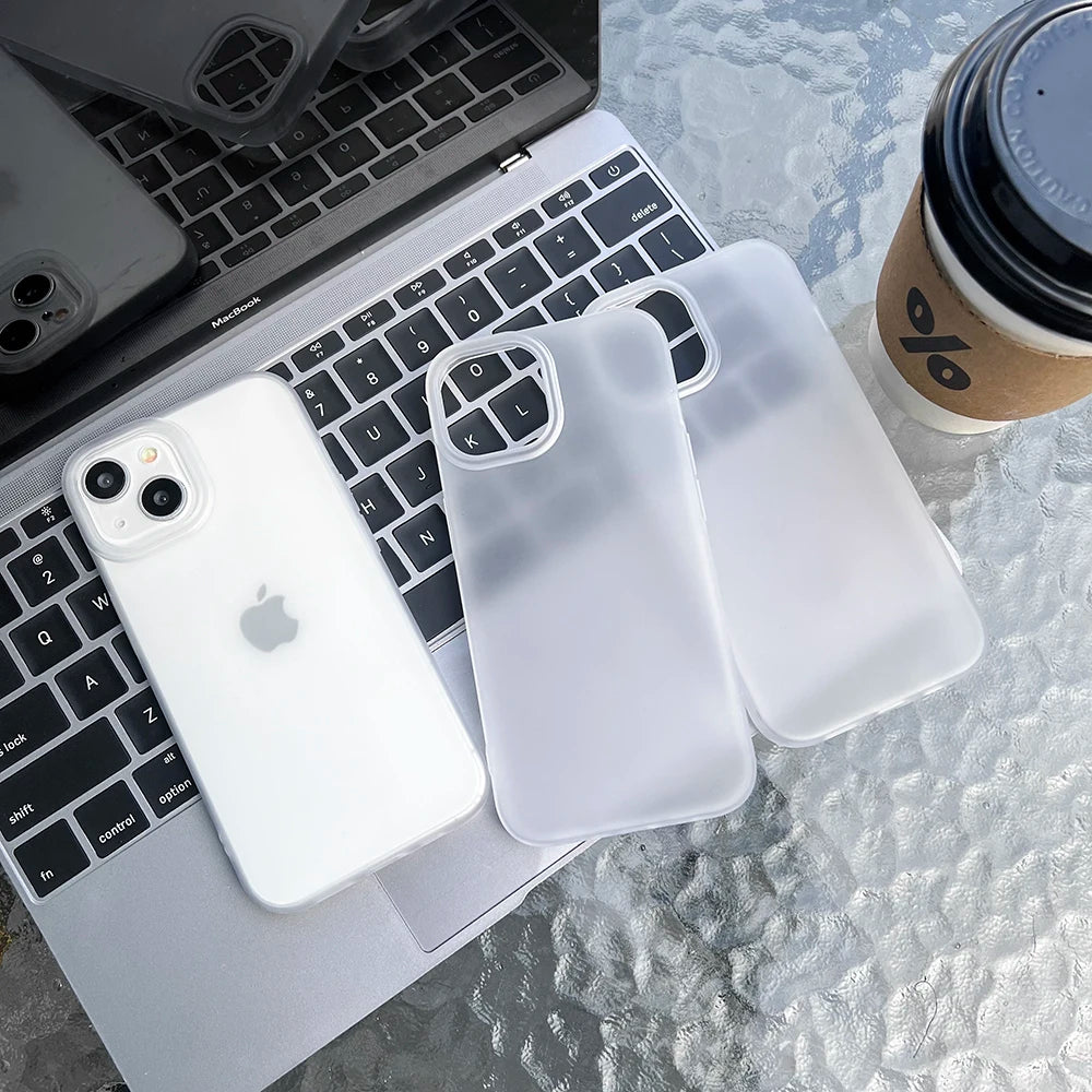Funda de Teléfono de TPU Suave Mate para iPhone 17 Pro Max, Fundas para iPhone 11, 13, 15, 12, 16, 14 Plus, Air, 12 Mini, 17 Pro Max, Transparente