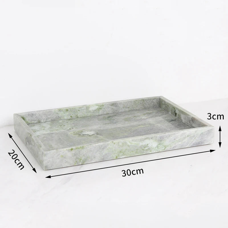 Juego de baño de mármol Natural verde esmeralda, jabonera de lujo, hisopos de algodón, tarro, difusor de caña, bandeja de tocador, accesorios de baño