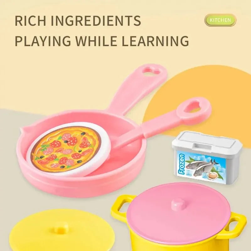 Mini juego de mostrador de cocina DIY, vajilla de comida de cocina simulada, juego de rol para casa, juego de simulación, juguete para regalo para chico y niño