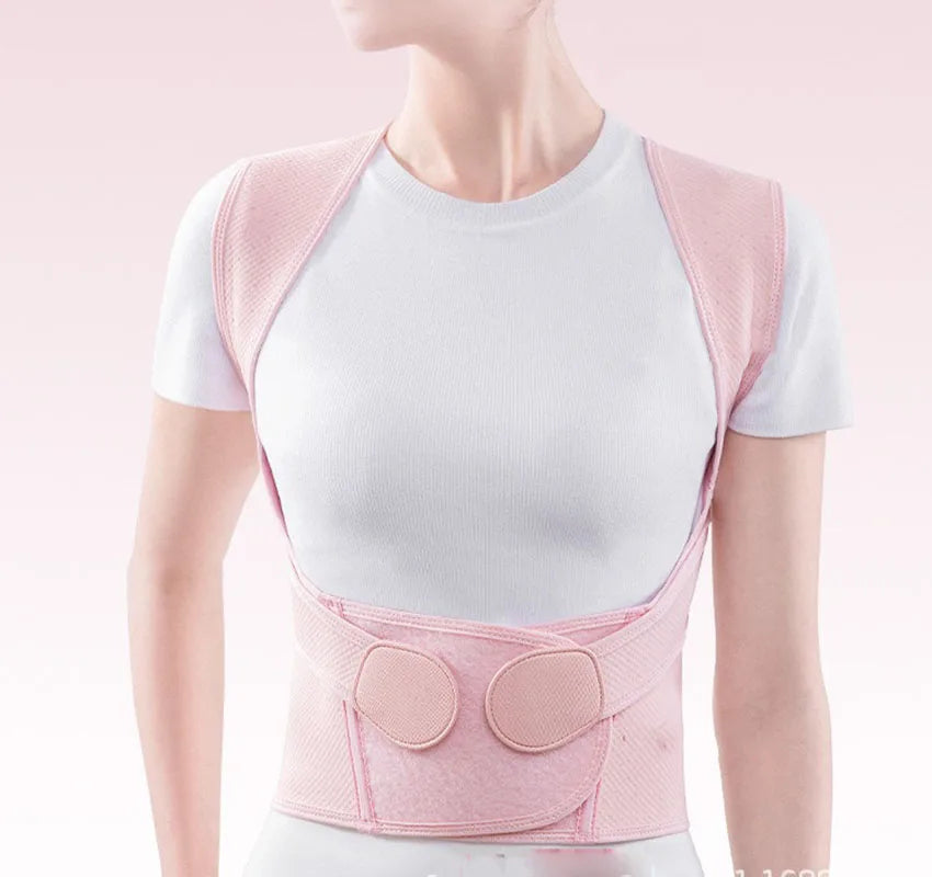 Corrector de postura: soporte ajustable para espalda de alineación de columna con correas transpirables, para soporte superior de la espalda y alivio de la cifosis
