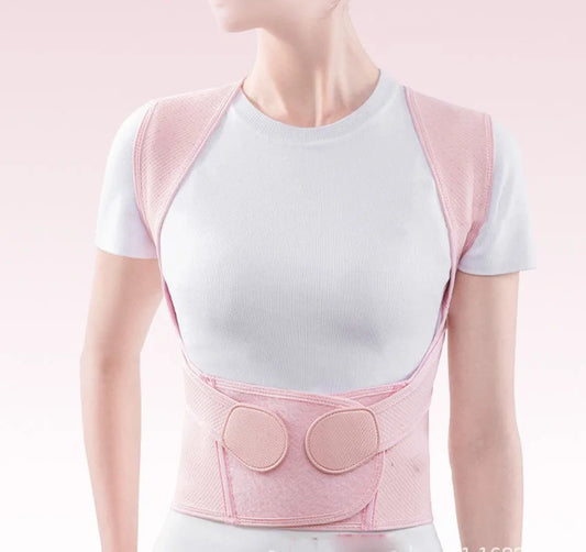 Corrector de postura: soporte ajustable para espalda de alineación de columna con correas transpirables, para soporte superior de la espalda y alivio de la cifosis