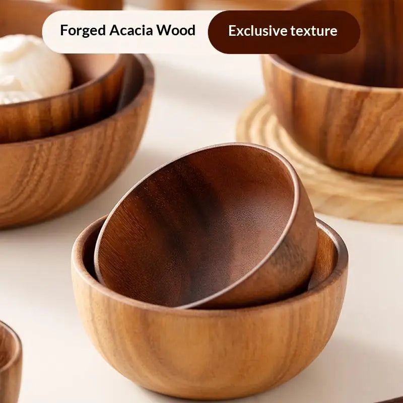 Tazón para ensalada de madera, práctico y duradero, soporte de almacenamiento para cocina, cubiertos, diseño natural simple, contenedor de alimentos