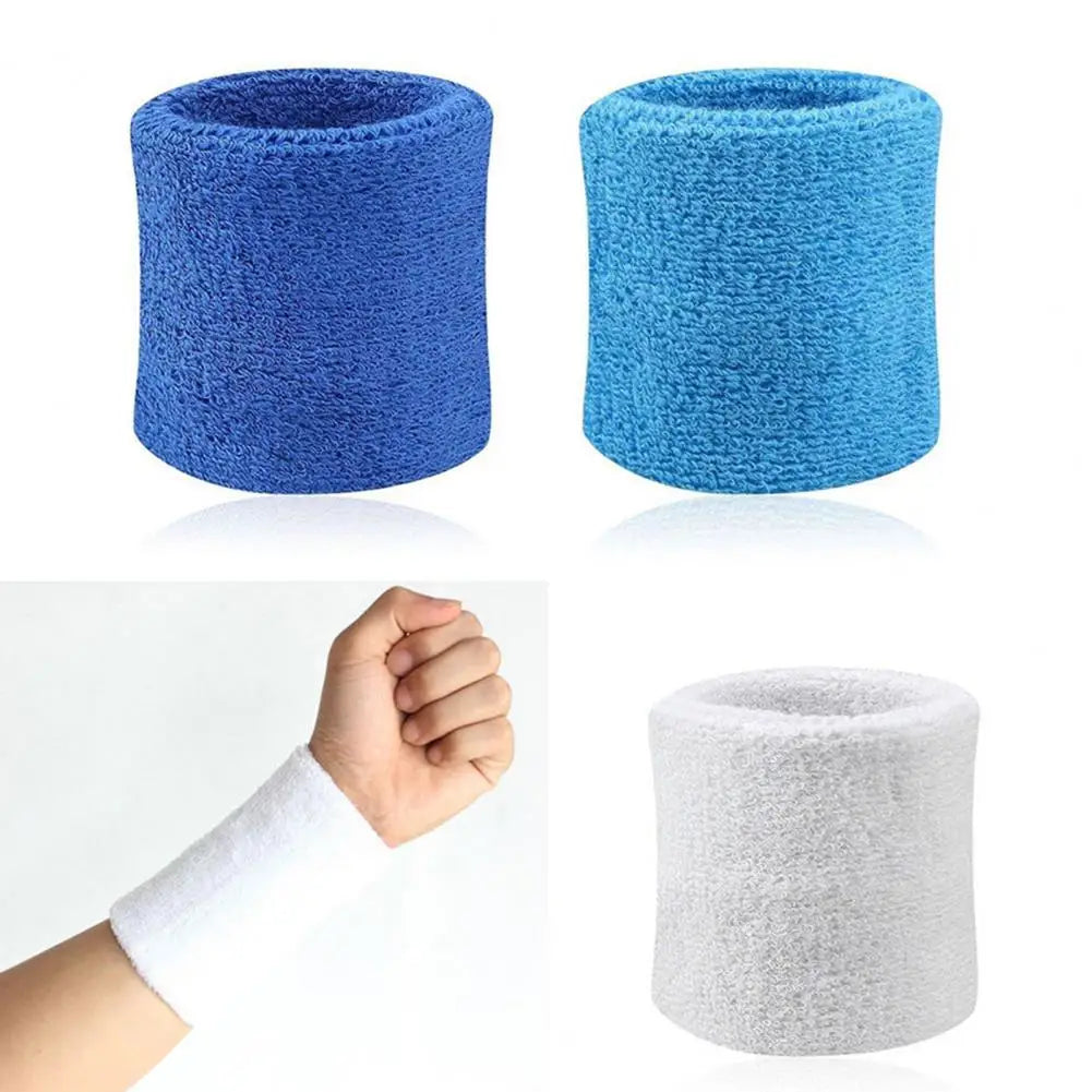 Muñequera de algodón de 2 uds., bandas para el sudor para tenis, bandas para el sudor de secado rápido para Fitness, muñequera de seguridad, soporte para muñeca, banda envolvente
