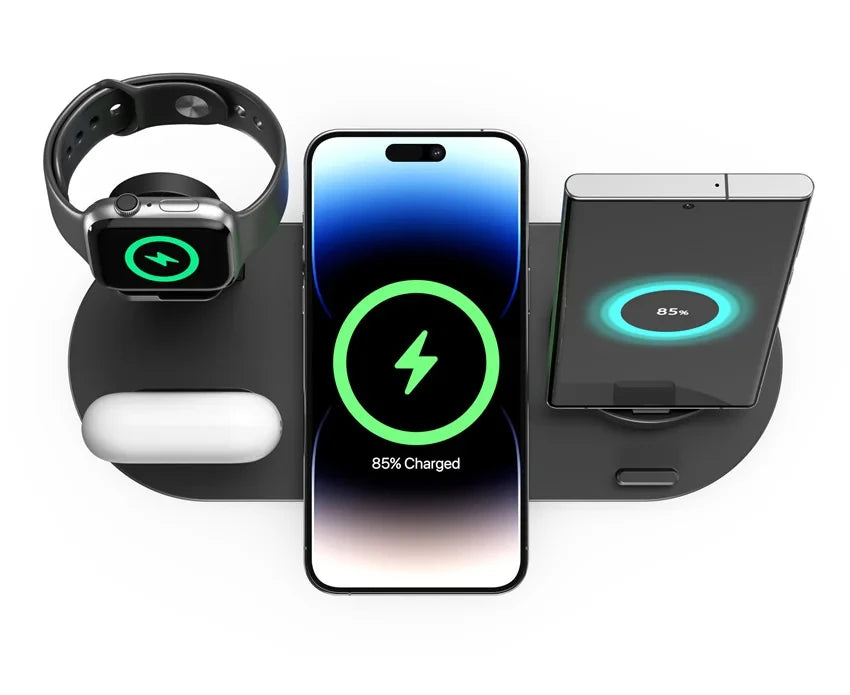 Estación de carga inalámbrica universal para iPhone17 16, 15, 14, 13, 12, 11 Pro Max/Pro/Mini/Plus y para AirPods Pro 2 - Carga rápida