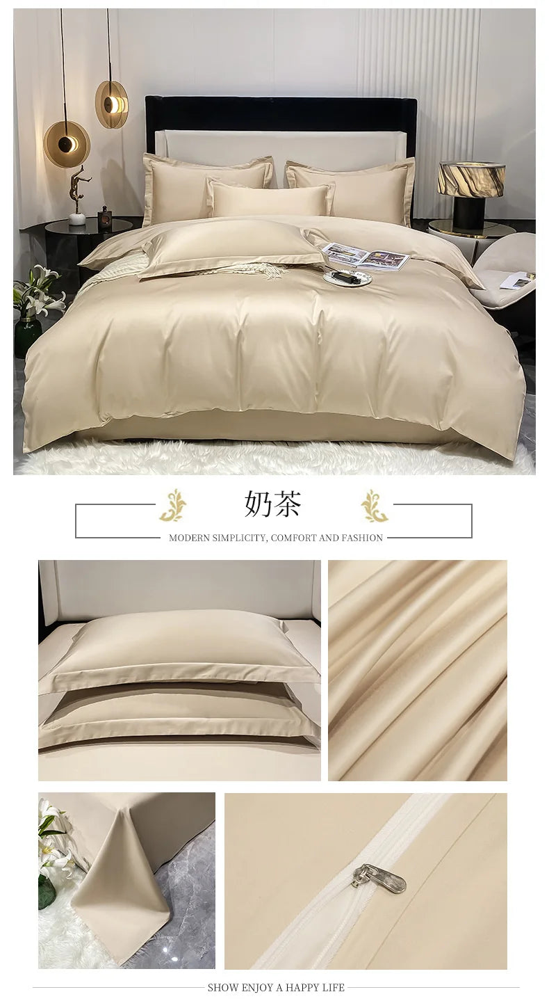 Juego de cama de lujo 100% algodón egipcio funda nórdica funda de almohada Ru Europa doble tamaño Queen King ropa de cama juegos de sábanas suaves