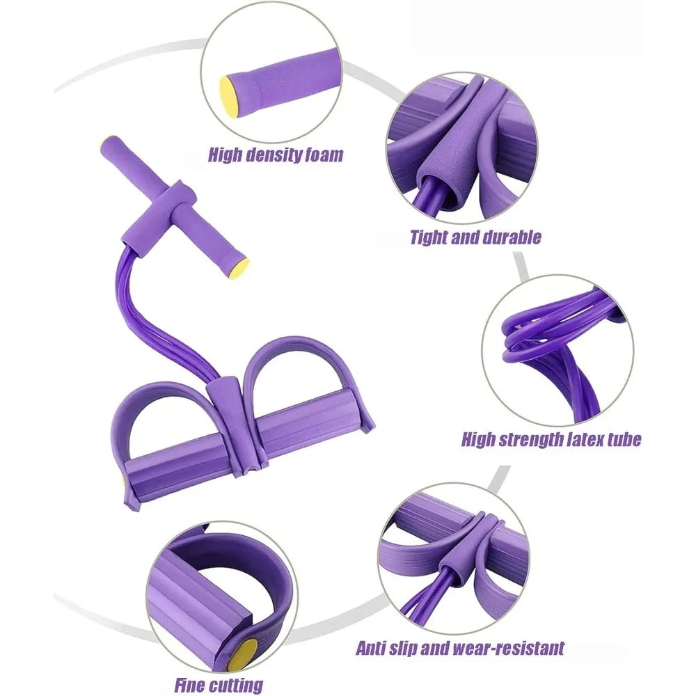 Set de Bandas de Resistencia Multifunción, 4 Tubos para Entrenamiento Intenso, Agarraderas de NBR para Mayor Comodidad, Uso en Oficina/Sala de Estar/Dormitorio