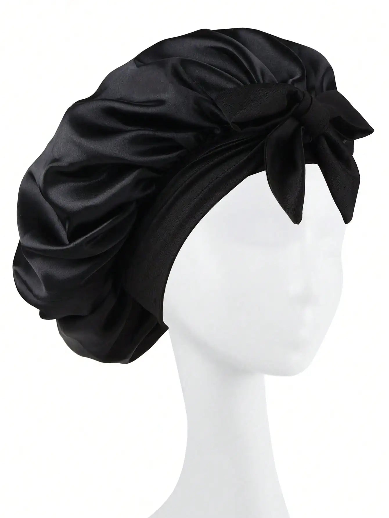 Gorro de satén Gorro de seda Bonne ajustable para dormir Gorro para el pelo con banda para atar Gorros para mujeres y hombres