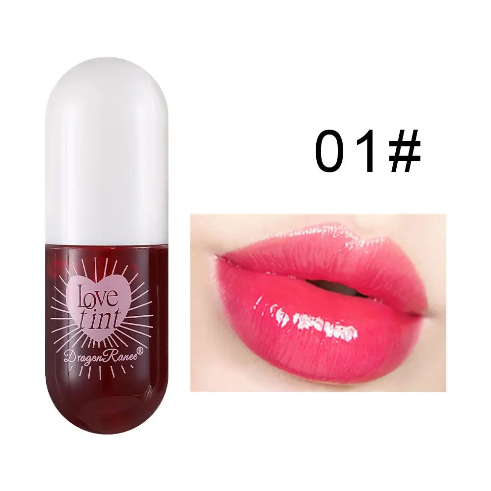 Brillo Labial Efecto Espejo, Hidratante, Larga Duración, Tinte Labial Rojo Sexy con Acabado Brillante, Maquillaje Nutritivo, Lápiz Labial Líquido
