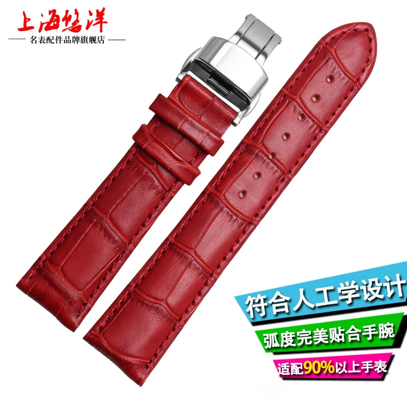 10mm 12mm 14mm 15mm 16mm 18m blanco rojo rosa para Casio Tissot correa de cuero genuino correa de reloj de mujer accesorios de pulsera