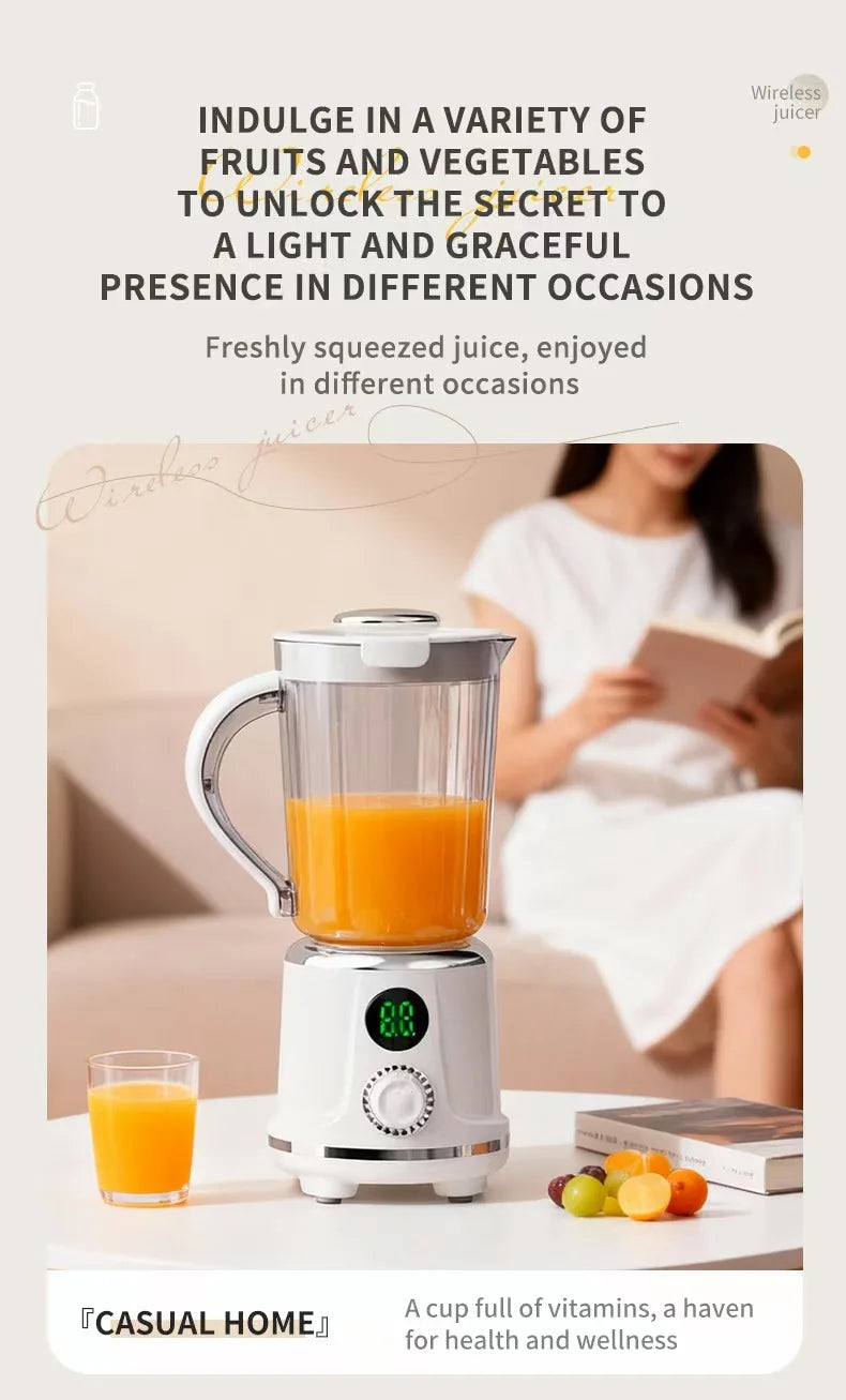 Licuadora Eléctrica Inalámbrica Portátil, 12 Cuchillas, 3000mAh, Exprimidor de Frutas, Uso Doméstico, Trituradora de Hielo, Mezcladora de Alimentos Auxiliar para Naranjas