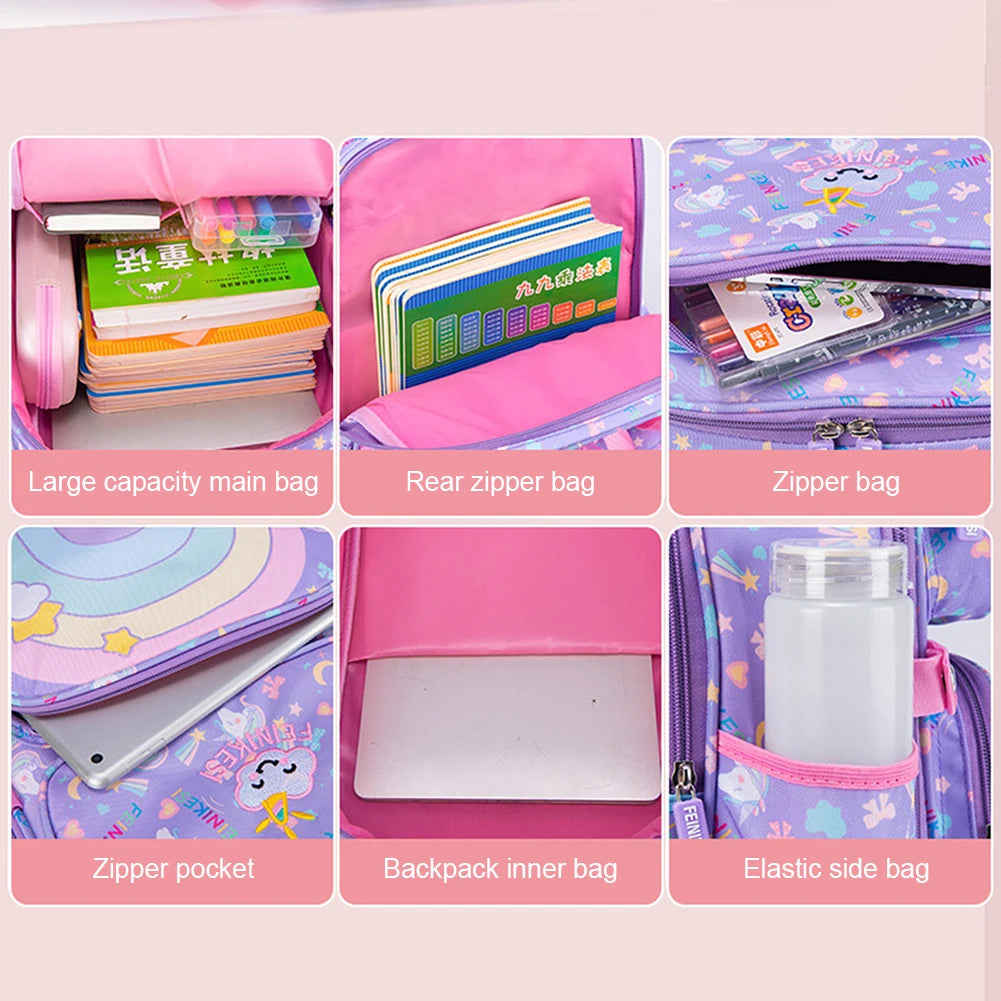 Mochila bonita para estudiantes de primaria, bolso versátil portátil elegante, bolsa transpirable para libros preescolares, regalo para la vuelta a la escuela para niñas