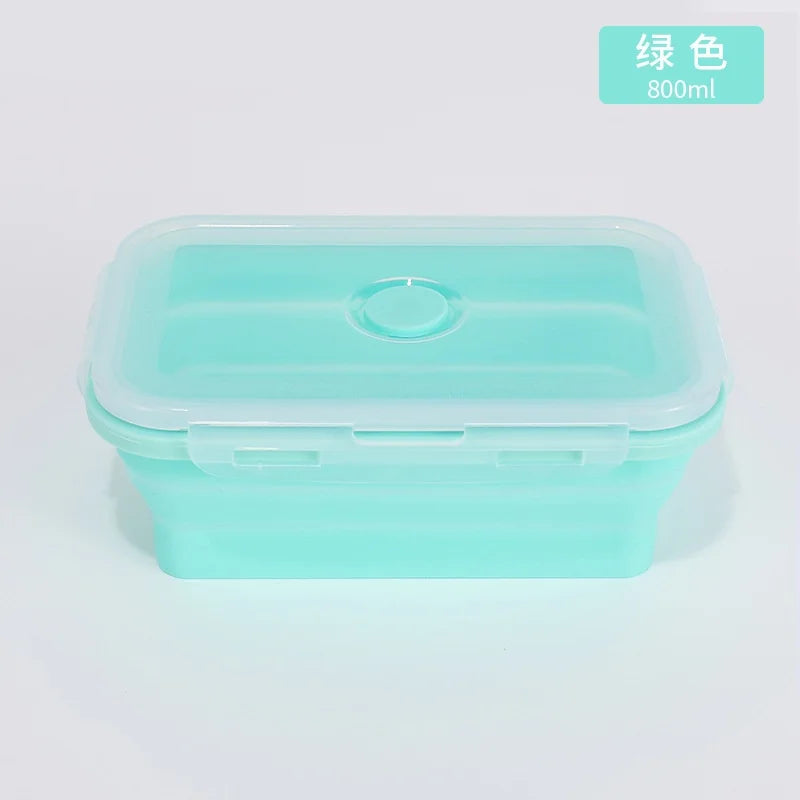 Contenedores plegables de almacenamiento de alimentos de 4PS con tapas y ventilación, juego de contenedores de preparación de comidas plegables de silicona apilables para cocina