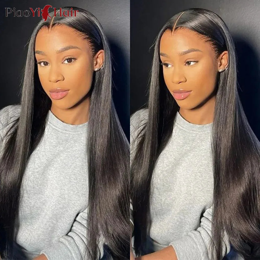 Peluca de cabello humano con encaje Frontal HD 13X6 de 30 pulgadas, peluca Frontal de encaje transparente HD recta, cabello humano brasileño de 210% de densidad