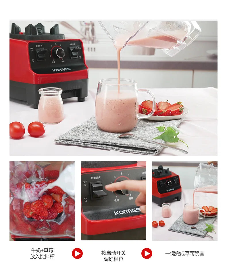 Licuadora Doméstica, Máquina para Leche de Soja, Máquina Trituradora de Gran Potencia, Máquina Comercial para Granizados, Máquina Auxiliar para Alimentos, Máquina para Jugos