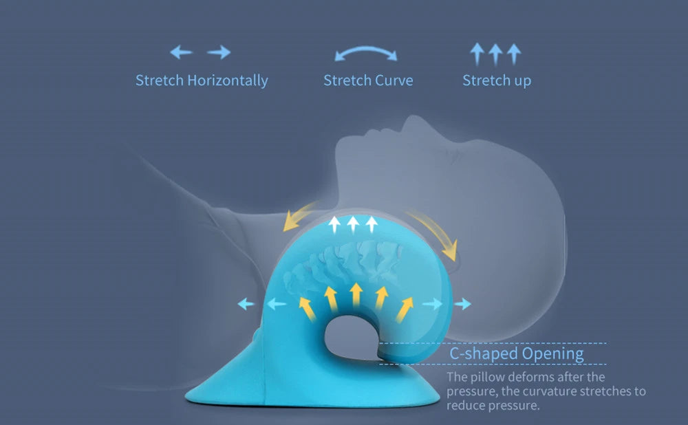 Camilla relajante para cuello y hombros, dispositivo de tracción quiropráctica Cervical, almohada de masaje para aliviar el dolor, alineación de la columna Cervical