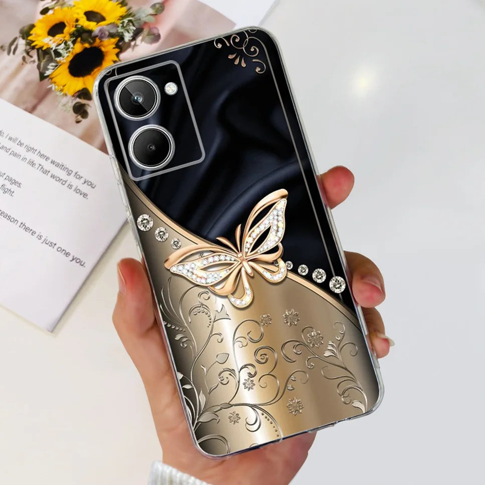 Para Realme 10 4G RMX3630 funda de teléfono suave de silicona TPU a prueba de golpes para Realme 10 funda protectora trasera con diseño de dibujos animados bonitos