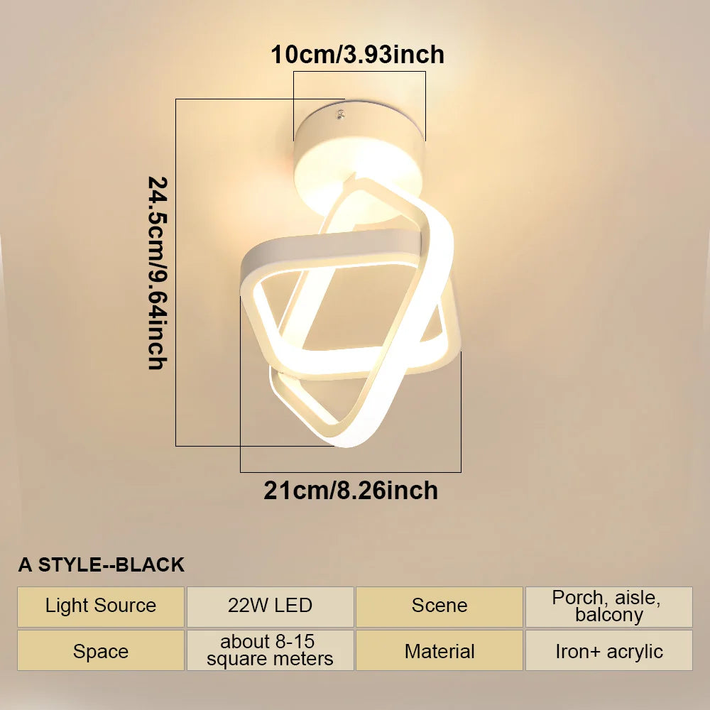 Luz de techo moderna, lámpara de techo LED para pasillo pequeño, diseño de cerca de techo, accesorio de iluminación para el hogar, cocina, dormitorio, balcón