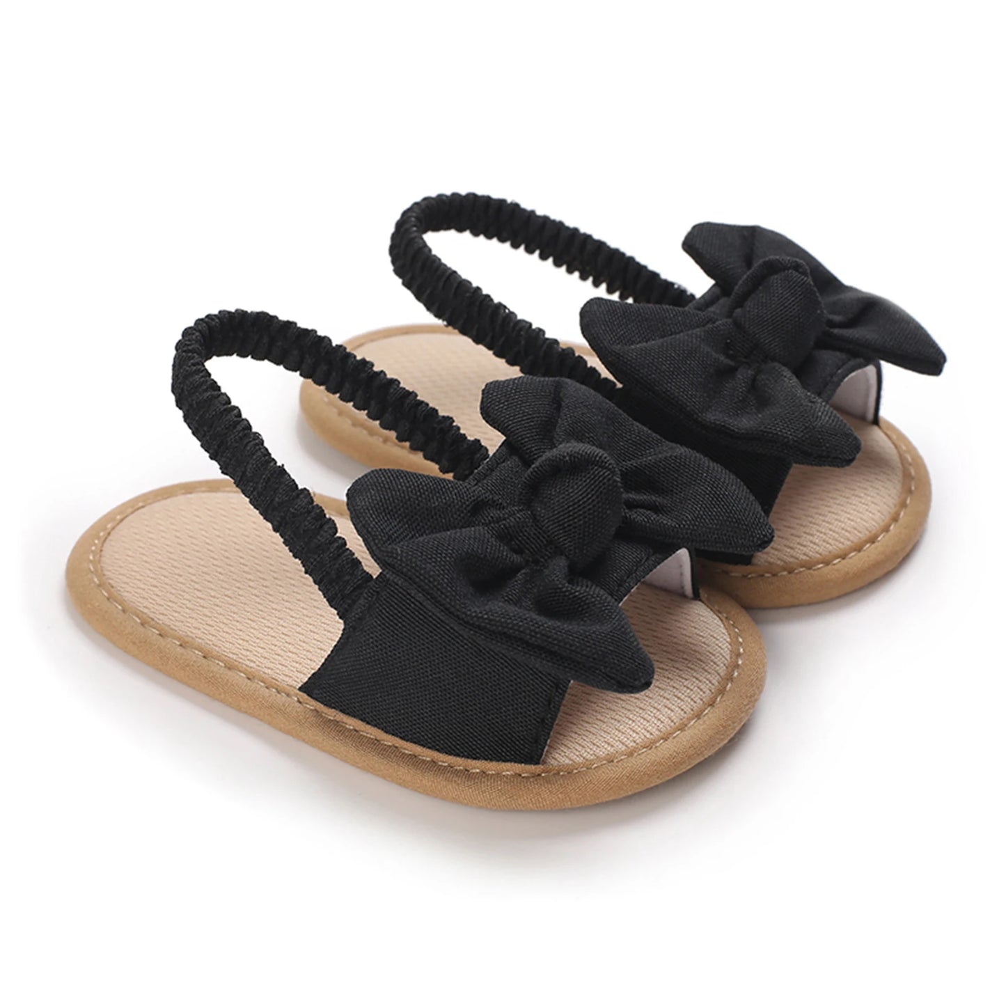 Lindas sandalias de bebé con lazo para niña, zapatos de verano de princesa, suela suave, antideslizantes, punta abierta, zapatos infantiles para caminar, zapatillas de playa