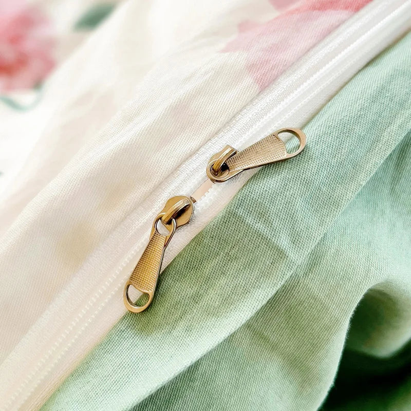 Juego de fundas de edredón 100% de algodón, ropa de cama con estampado de flores, suave y agradable para la piel, 1 unidad, 2 fundas de almohada, 3 unidades