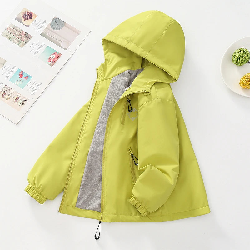 Otoño Invierno chaqueta para niños adolescentes de lana gruesa a prueba de viento cálido abrigo deportivo con capucha para niños de 4 a 14 años ropa de abrigo para niños Top