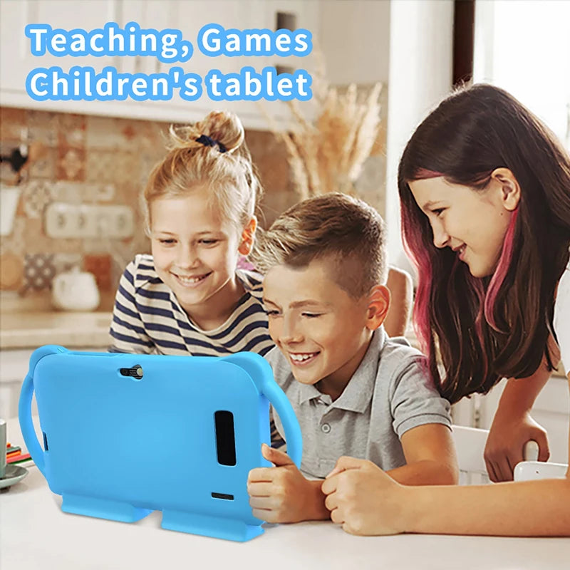 Nueva Tablet Infantil de 7 Pulgadas con Funda Protectora de Dibujos Animados, WiFi 5G, Android, para Aprendizaje y Educación, Tablet PC para Niños, 4GB RAM, 64GB ROM