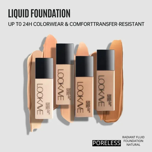 Base de Maquillaje Líquida Mate de 6 Colores, Corrector de Alta Cobertura, Control de Grasa a Prueba de Agua, Maquillaje Facial de Larga Duración con Acabado Natural