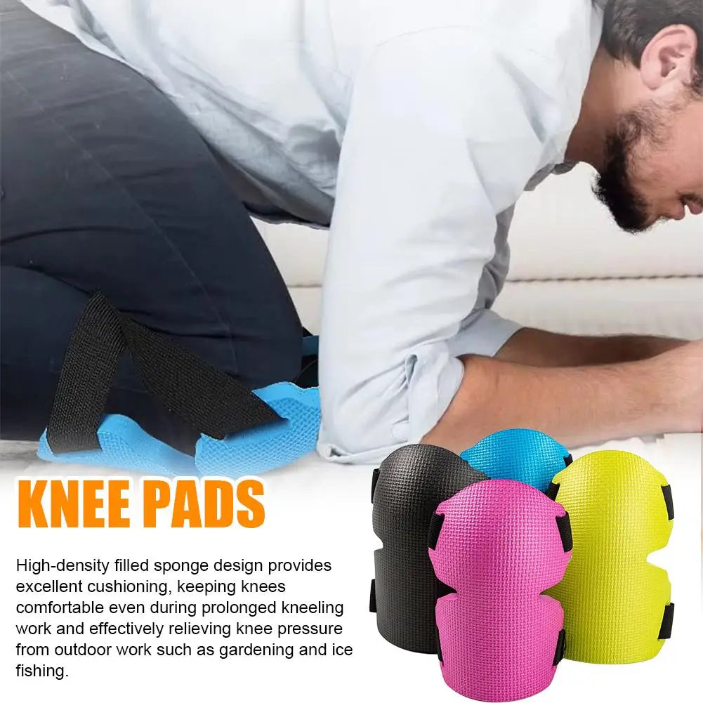 1 par de protectores de rodilla para trabajo y jardinería, gruesos, resistentes al desgaste, con correas ajustables