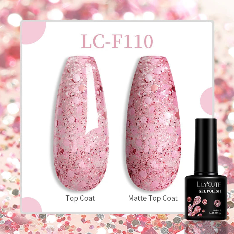 LILYCUTE-esmalte en Gel para uñas, barniz semipermanente para manicura, con LED UV, 129 colores, 7ML
