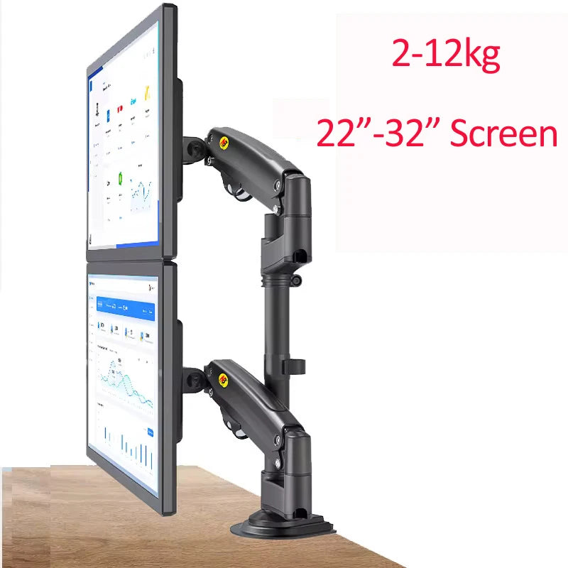 Soporte de Escritorio para Dos Monitores NB H180 de 17'-27' y 22'-32', Brazo con Resorte de Gas, Movimiento Completo, para TV LCD, 2-9kg, 2-12kg, Abrazadera de Doble Brazo