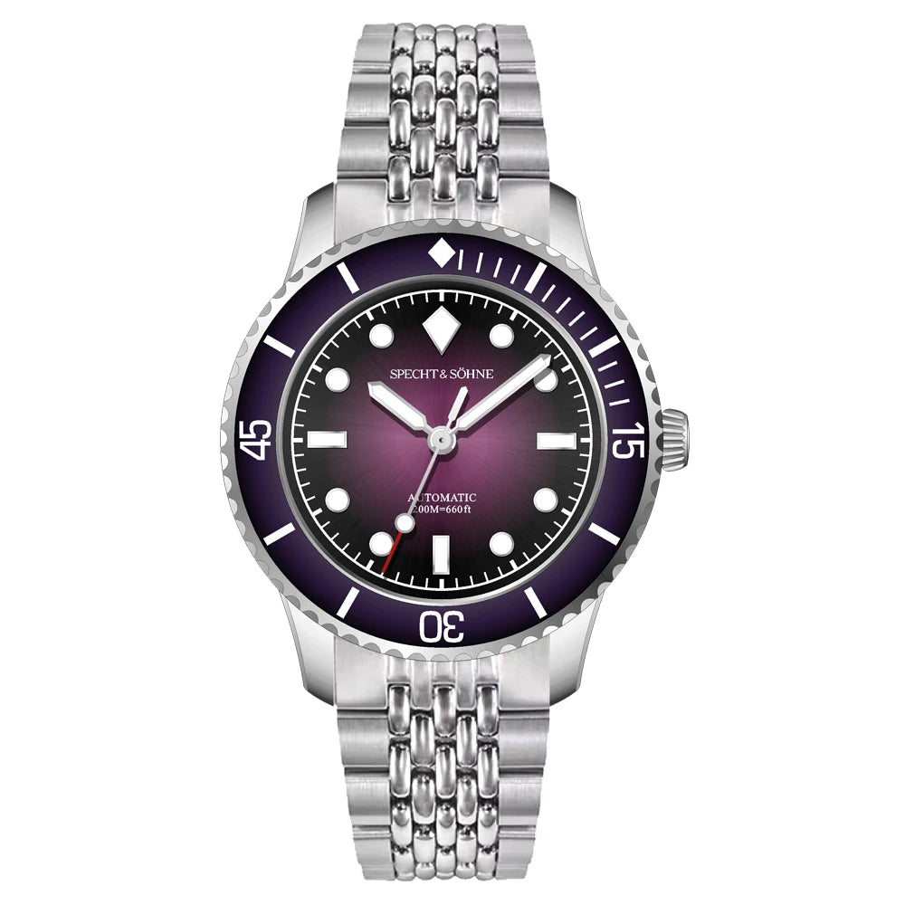 Nuevo Reloj de Buceo para Hombre Specht & Söhne 2026, 39 mm, Vintage, Automático, Mecánico, Cristal de Zafiro, Luminoso BGW, Resistente al Agua 200 m