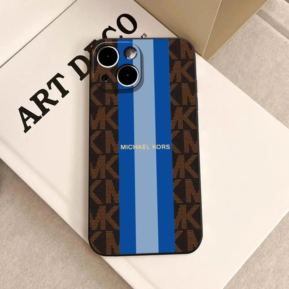 Funda HYBXAXC HD M-Michael Kors--M-K para iPhone 17 Air 16 15 14 Plus 13 12 11 Pro Max 16e, Antigolpes, Transparente, con Parte Trasera HD