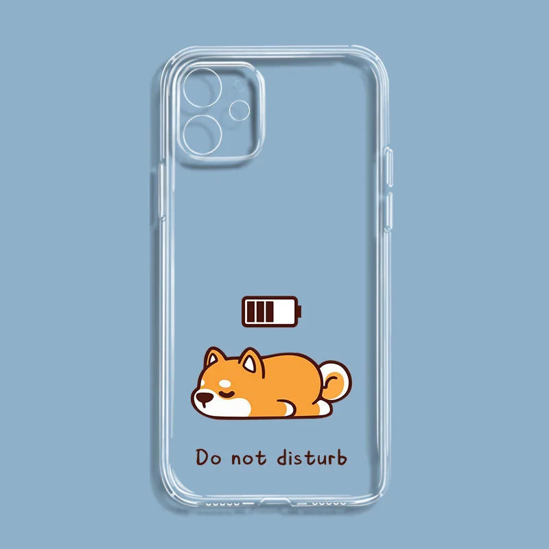Funda de teléfono divertida con diseño de perro Panda para iPhone 17 14 15 12 11 13 16 Pro Max Mini 7 8 Plus SE, funda transparente de Animal bonito