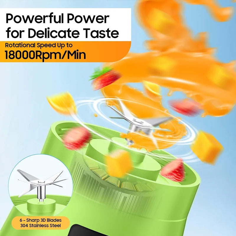 Licuadora de jugos doméstica de 380 ml, mini licuadora eléctrica, licuadora de batidos recargable por USB, licuadora portátil, electrodomésticos para el hogar