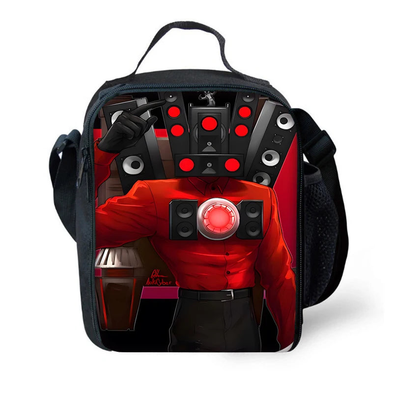 Mochila de baño Skibidi escolar para niños con bolsas para el almuerzo, bolsas para lápices, mochilas escolares para niños y niñas, el mejor regalo