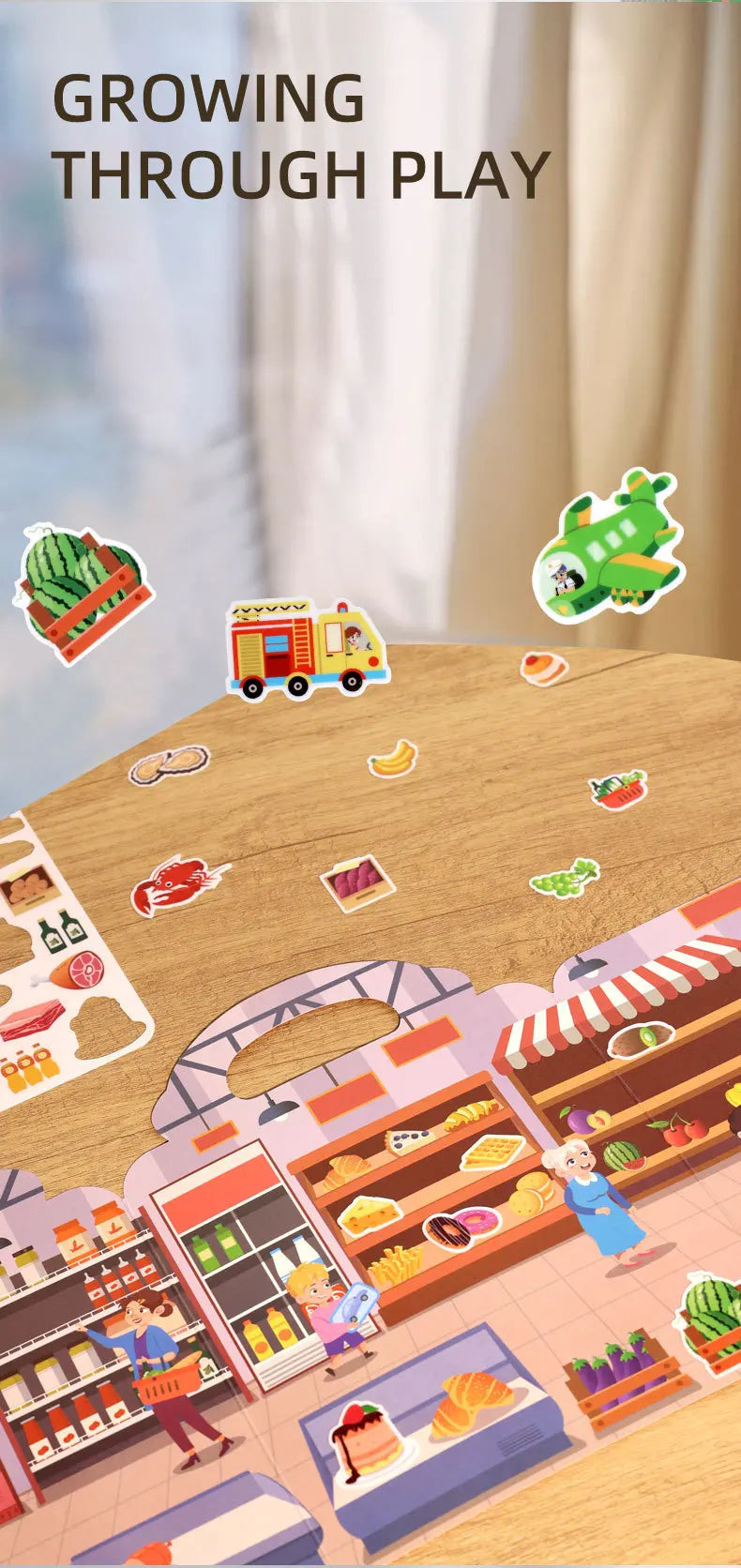 1 libro de pegatinas de gelatina, libro silencioso, diversión DIY para pegatinas de escena para niños, libro de pegatinas de rompecabezas de pasta repetidamente