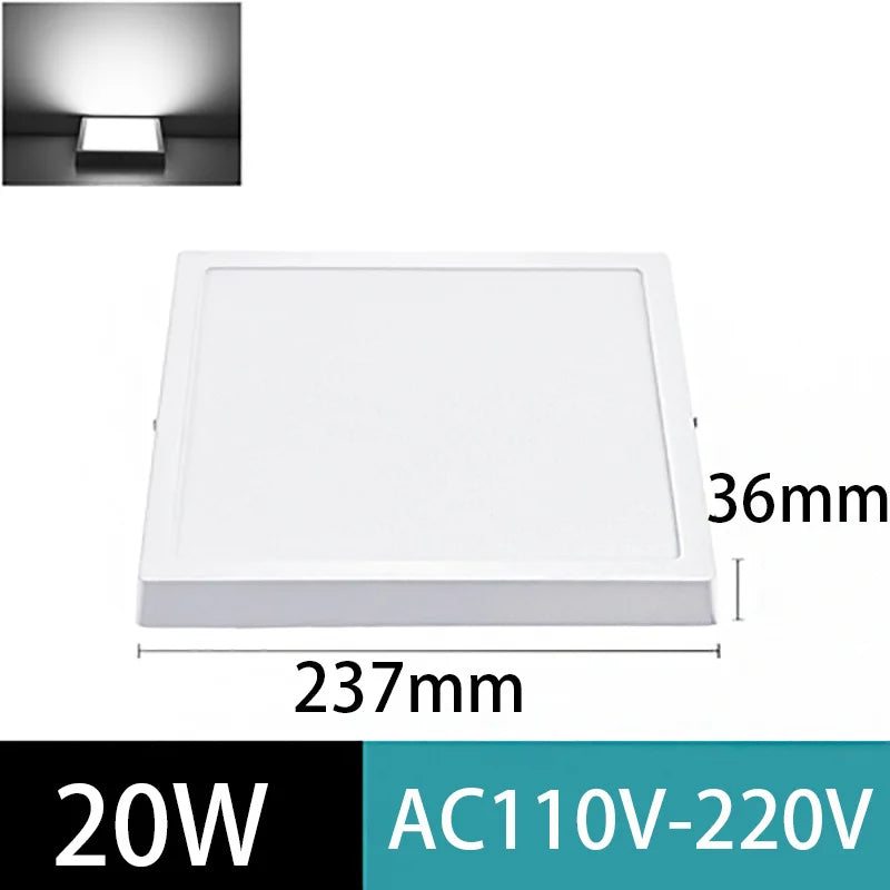 Lámpara de techo Led 110-265V Panel ultrafino luz Led para sala de estar dormitorio iluminación interior 20W 30W luces de techo redondas cuadradas