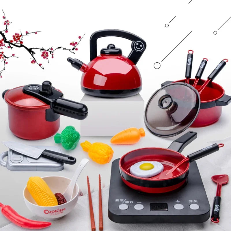 Juego de juguetes de cocina para niños y niñas, utensilios de cocina para cortar frutas, educación de simulación, juego de simulación