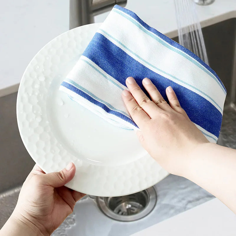 Paños de Cocina de Algodón, Paños de Tela a Rayas, Servilletas de Tela para el Hogar y la Cocina, Paños para Lavar Platos, Suministros para Restaurantes