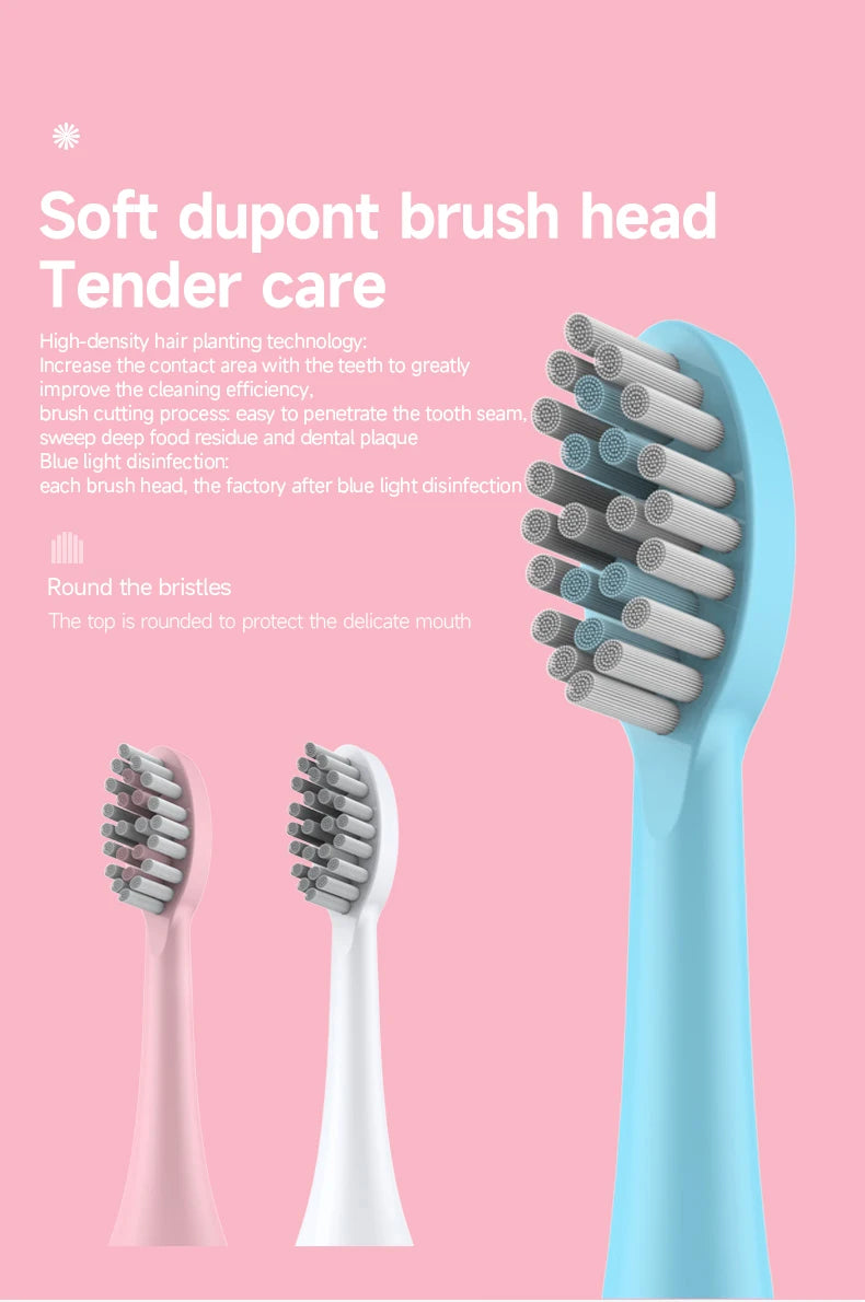 Cepillo de dientes eléctrico para adultos, cerdas suaves DuPont, batería portátil, IPX7, resistente al agua, inteligente, eficaz, cuidado bucal