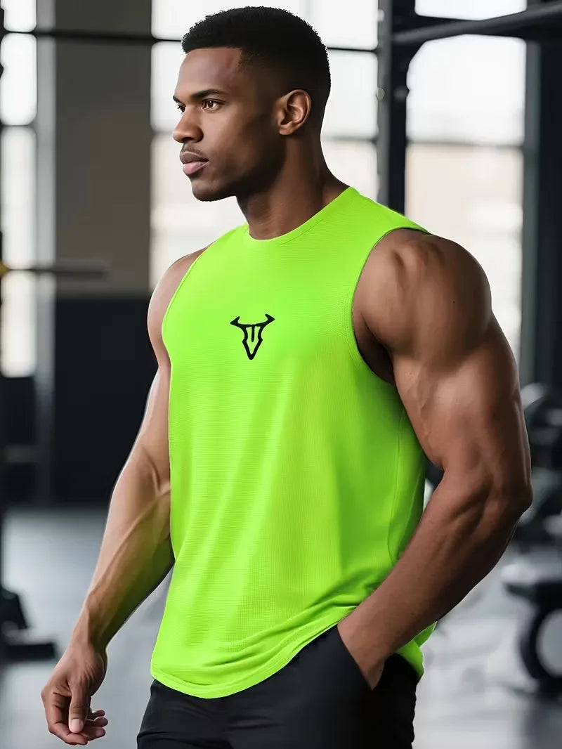 Camiseta sin mangas para gimnasio, culturismo, entrenamiento muscular, camisetas sin mangas transpirables de secado rápido para verano, camisetas deportivas para correr y Fitness para hombre