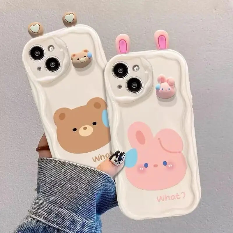 Funda de teléfono para OPPO Realme C35 C55 C21Y C25Y C11 C33 C31 C20 C21 C12 C15 C25 C30 C30S C25S C2 5 5i 5s 6i funda lindo oso 3D
