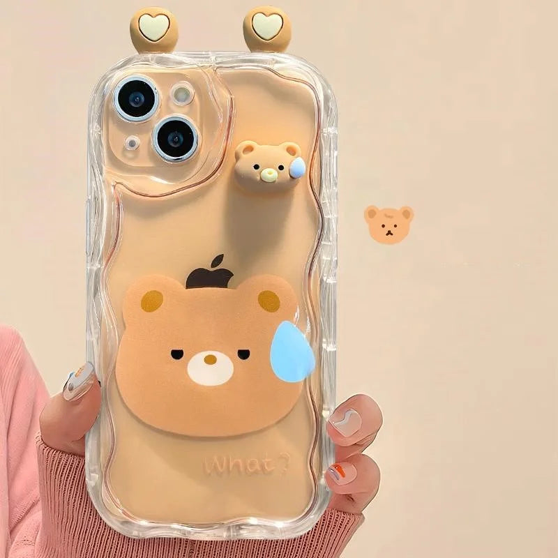 Funda de teléfono para OPPO Realme C35 C55 C21Y C25Y C11 C33 C31 C20 C21 C12 C15 C25 C30 C30S C25S C2 5 5i 5s 6i funda lindo oso 3D