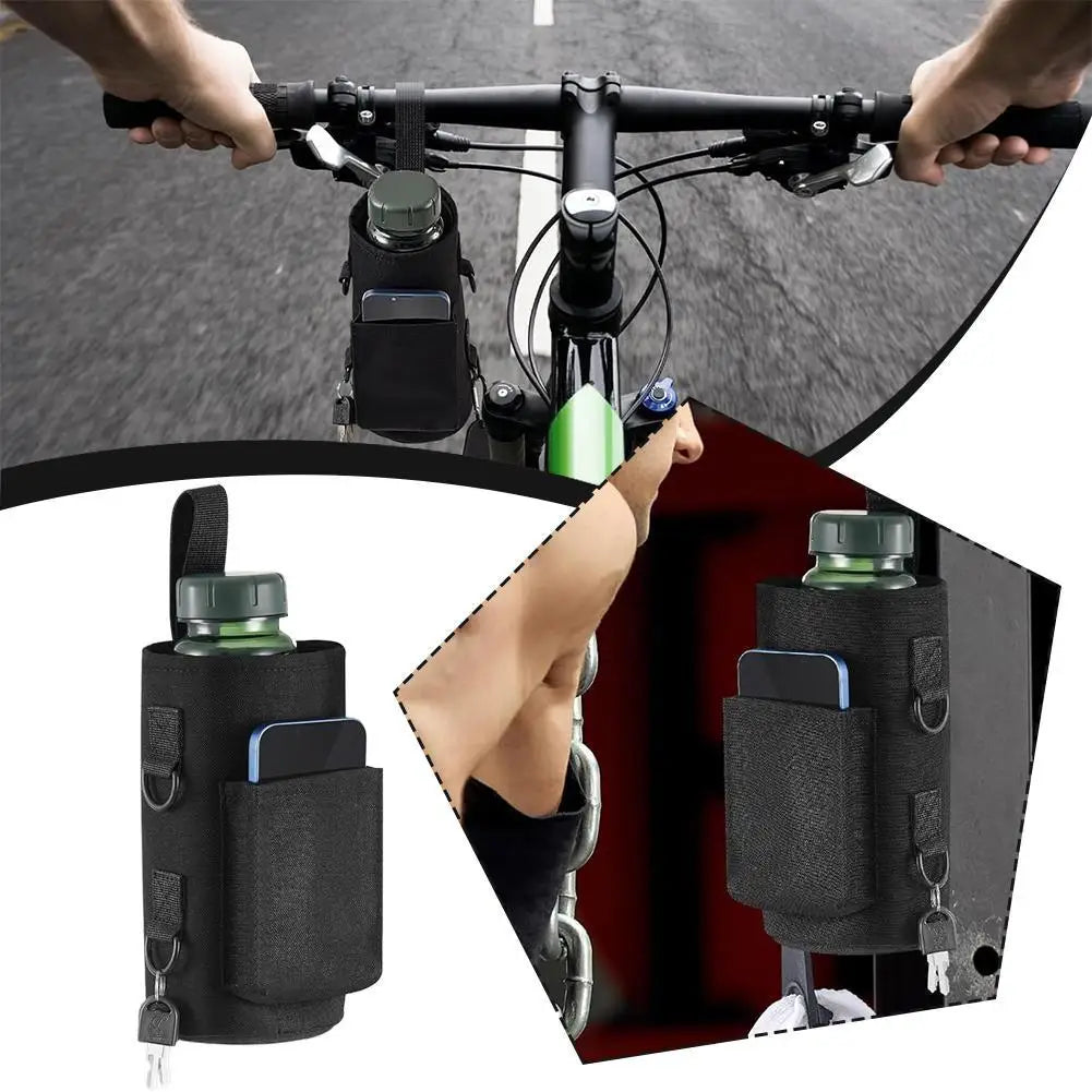 Bolsa para botella con eslinga magnética con correa para el hombro, soporte para botella de agua, soporte para teléfono para hombres y mujeres, entrenamiento, Fitness, viajes al aire libre