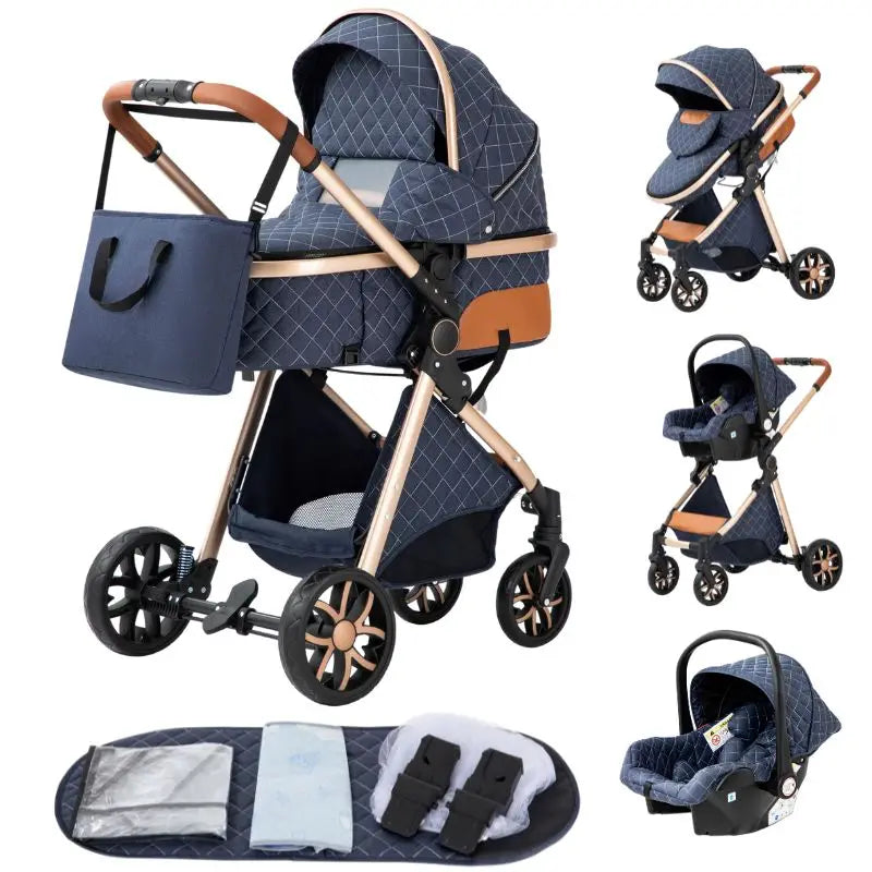 Sistema de viaje 3 en 1 para bebés, cochecito ligero para recién nacidos, plegable compacto, cochecito de invierno, cochecito para bebés, todoterreno